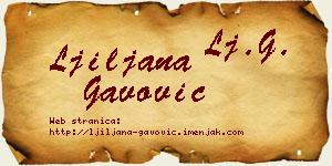 Ljiljana Gavović vizit kartica